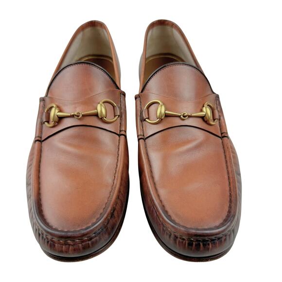 GUCCI Brown Leather 1953 Roos Classic Horsebit Loafer Mens 10 ITALY - Picture 5 of 11